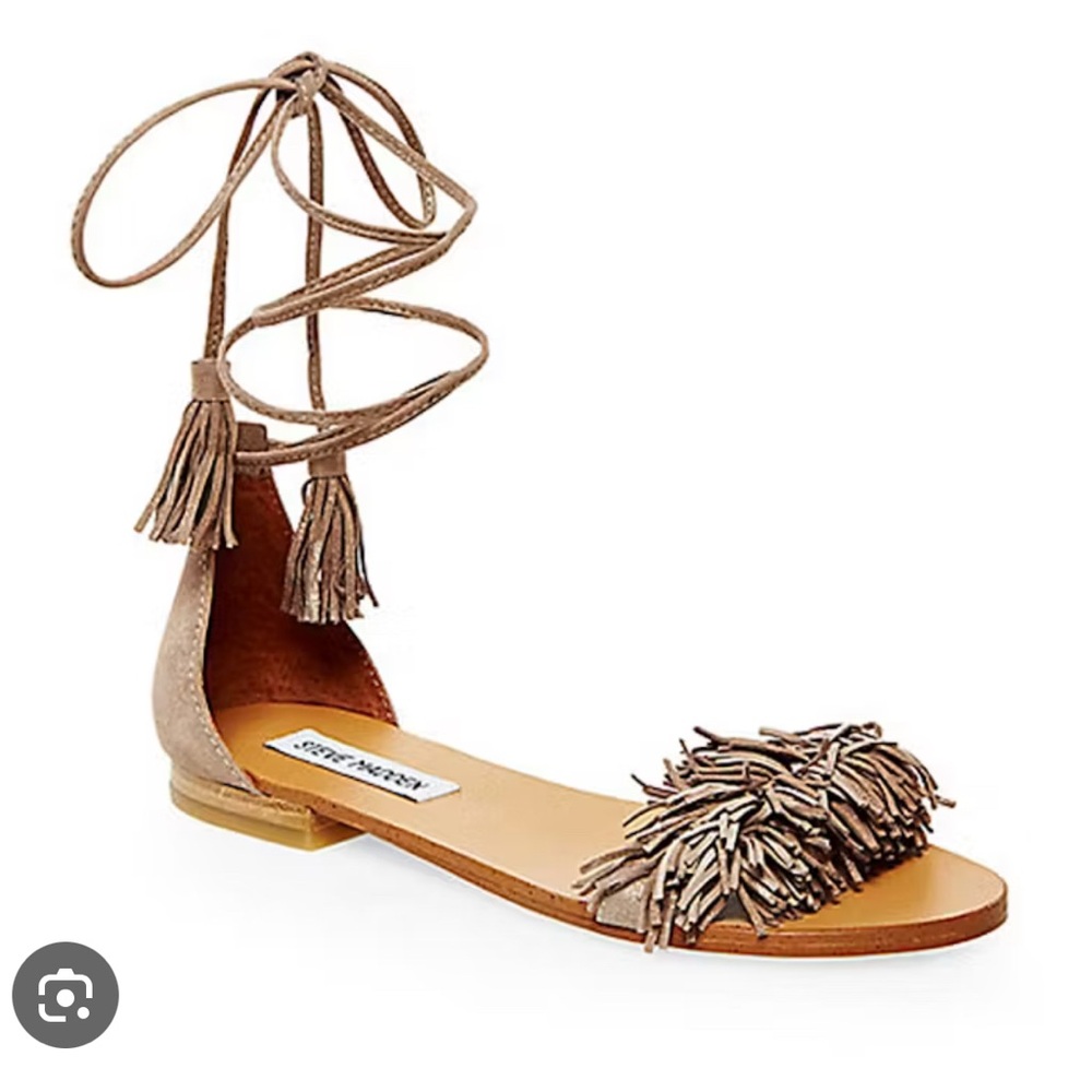 Steve Madden Women's Tan Fringe Sandals